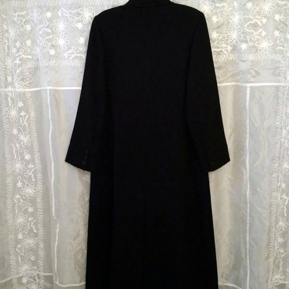 RARE Vintage Black Maxi-Trench Coat, size 9 - Picture 10 of 10